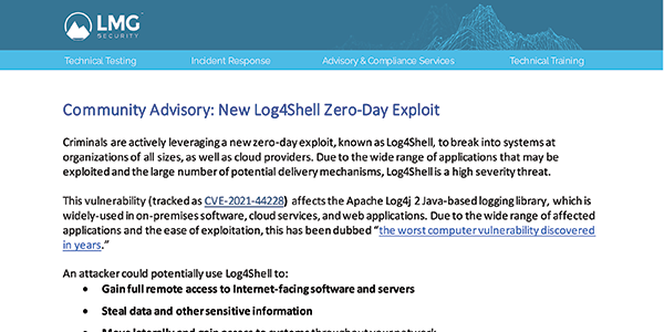 Log4Shell Zero-Day Exploit 