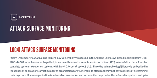 Attack Surface Monitoring - Log4j