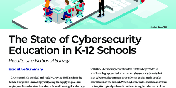 The State of Cybersecurity Education in K-12 Schools