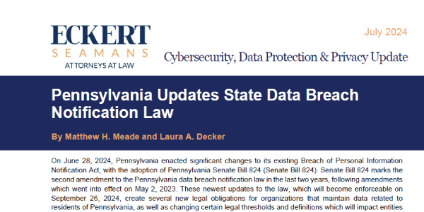 Pennsylvania Updates State Data Breach Notification Law